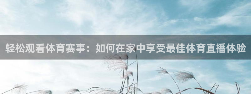 轻松观看体育赛事：如何在家中享受最佳体育直播体验