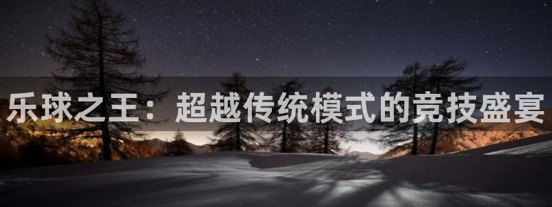 乐球之王：超越传统模式的竞技盛宴